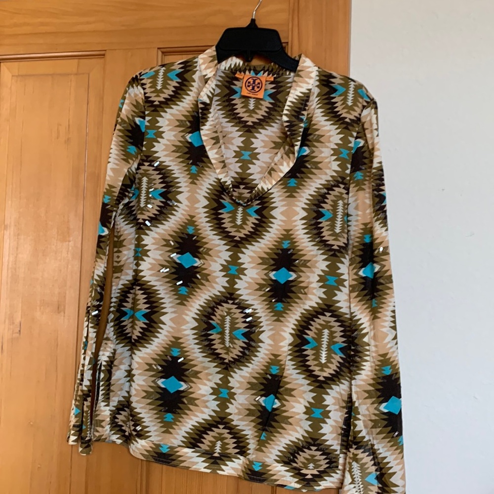Tory Burch long sleeve blouse with sequins